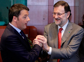 Renzi con il premier spagnolo Mariano Rajoy