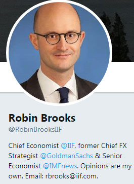 Il profilo Twitter di Robin Brooks
