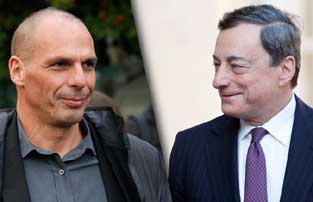 L'incontro tra Yanis Varoufakis e Mario Draghi